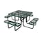 Vestil Square Picnic Table, Green, Expandable Metal, 80.5 in L PT-MX-ST-46-GN - alternate 1